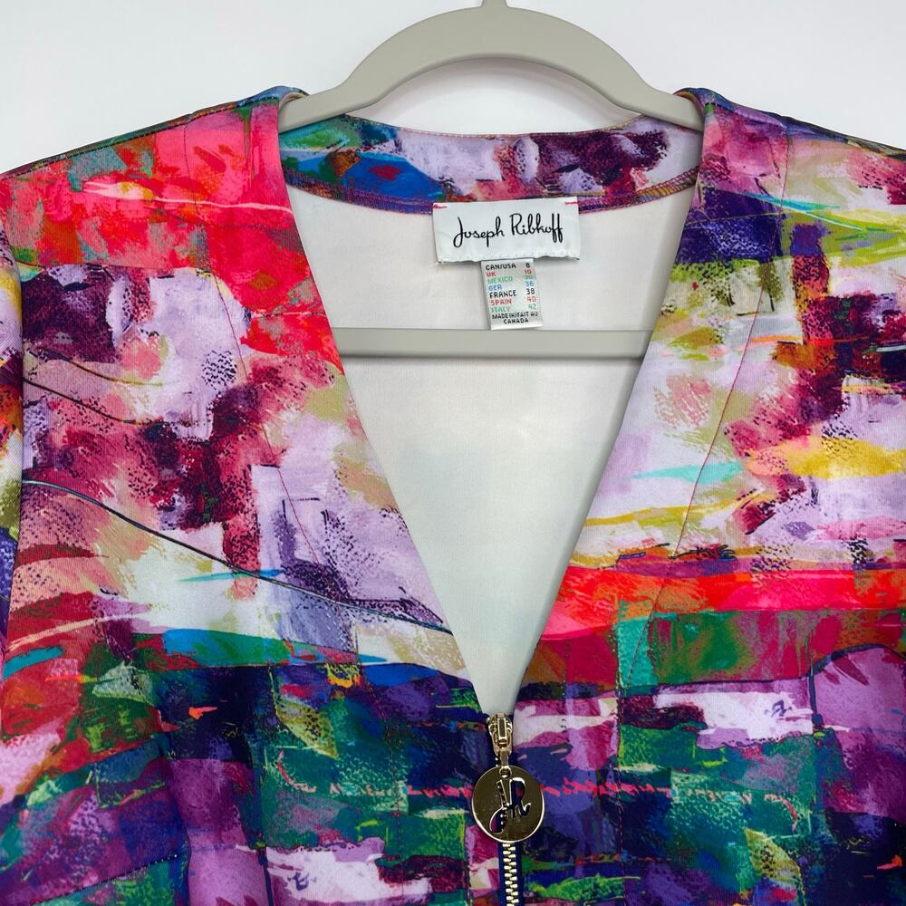 Joseph Ribkoff Multi-Color Abstract Art To Wear S… - image 2